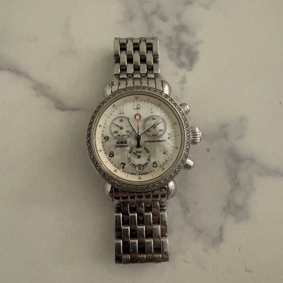 Michele CSX 36 Diamond MOP Diamond Dial Stainless Steel watch MW03M01A1025